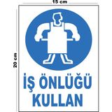 Metal Iş Önlüğü Kullan 15CM x 20CM Uyarı Levhası Yönlendirme Tabelası - 15 cm x 20 cm