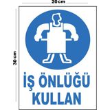 Metal Iş Önlüğü Kullan 20CM x 30CM A4 Büyüklüğünde Uyarı Levhası Yönlendirme Tabelası - 20 cm x 30 cm