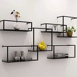 Metal İskandinav Geçmeli Duvar Rafı 6 ’lı Set Wd-257