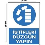 Metal Istifleri Düzgün Yapın 20CM x 30CM A4 Büyüklüğünde Uyarı Levhası Yönlendirme Tabelası - 20 cm x 30 cm