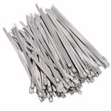 Metal Kablo Bağı 100 Adet 4,6X370 Mm Paslanmaz Çelik Isıya Dayanıklı Kelepçe Bağlantı Bağı