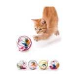 Metal Kafesli Peluş Fareli Kedi ve Köpek Oyuncağı – 6 cm Eğlenceli Oyun Topu - 01-Mavi
