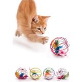 Metal Kafesli Peluş Fareli Kedi Ve Köpek Oyuncağı - Eğlenceli Oyun Topu