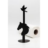 Metal Kağıt Havluluk Siyah Dik Havlu Peçetelik Standart Ve Büyük Boy Rulo Uyumlu At ve Kuş Desenli
