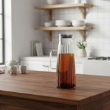 Metal Kapaklı Borosilikat Cam Yağdanlık ve Sürahi | 1000ML (11X26CM) Çok Amaçlı Içecek ve Sıvı Gıda Saklama - standart