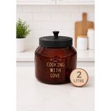 Metal Kapaklı Cam Çok Amaçlı Erzak Kavanozu Amber 2000 ml ( 2 Lt) - 1 Adet