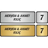 Metal Kapı İsimliği Ve No Oval renk-cerceve-font-gumus-cerceve-7-font-2