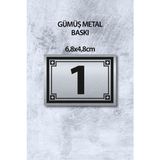 Metal Kapı Numarası Gold Veya Gümüş Baskı 6,8x4,8cm – Yapışkanlı, Isı Baskılı, Kalıcı ve Dayanıklı Metal Numara (Kapı, Dolap, Masa, Oda Kullanımı) - 6,8 x 4,8 cm