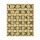 Metal Kapı,masa,dolap Numarası 10x10cm 30 Adet (1…30) Altın Renk Metal
