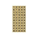 Metal Kapı,Masa,Dolap Numarası 15x15cm 50 adet (1..50) Altın Renk Metal