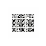 Metal Kapı,masa,dolap Numarası 20x20cm 20 Adet (1…20) Gümüş Renk Metal