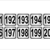 Metal Kapı,masa,dolap Numarası 3,5cmx3,5cm 10 Adet (191?200) Gümüş Renk Metal