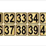 Metal Kapı,masa,dolap Numarası 3,5cmx3,5cm 10 Adet (31?40) Altın Renk Metal