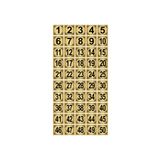 Metal Kapı,masa,dolap Numarası 3,5x3,5cm 50 Adet (1…50) Altın Renk Metal