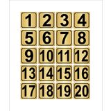 Metal Kapı,masa,dolap Numarası 5cmx5cm 20 Adet (1?20) Altın Renk Metal