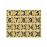 Metal Kapı,masa,dolap Numarası 5x5cm 20 Adet (1…20) Altın Renk Metal