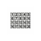 Metal Kapı,masa,dolap Numarası 7x7cm 20 Adet (1…20) Gümüş Renk Metal