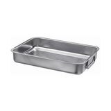 Metal Kare Fırın Kabı 24X34 cm Paslanmaz Çelik Kulplu Kare Fırın Pişirme Tepsisi