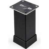 Metal Kare Mobilya Ayağı, İnox, 40mm x 40mm, Yükseklik Ayarlı, Dolap ve Koltuk için, 4 Adet (4, 10 cm)