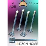 Metal Katlanır Yer Sofrası Ayağı - Metal 4'Lü Takım Sofra Ayağı 25 cm