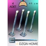 Metal Katlanır Yer Sofrası Ayağı - Metal 4'Lü Takım Sofra Ayağı 40 cm