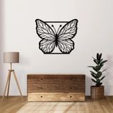 Metal Kelebek Duvar Sanatı Dekoru, Siyah Modern Tasarım, Büyük Dekoratif Duvar Heykeli (13X11 (35x29cm))