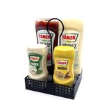 Metal Ketçap, Mayonezlik ve Sosluk, Yağlık Standı, Cafe Restaurant Servis Sunum Masa Düzenleyici Model-1 SİYAH