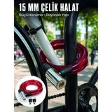 Metal Kilit Başlıklı Dayanıklı Bisiklet ve Scooter Güvenlik Kilidi - Renkli