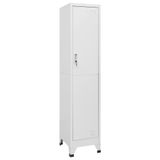 Metal Kilitlenebilir Depolama Dolabı Gri - 38 x 45 x 180 cm, Çelikten Yapılmış, Raflı ve Asma Çubuklu, Ofis, Spor Salonu, Garaj, Ev, Tasarım için İdealdir