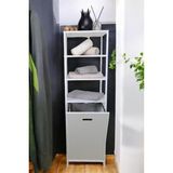 Metal Kirli Sepetli 4 Raflı Çamaşır Sepeti Beyaz HMRS-015 - Acorn