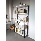 Metal Kitaplık 5 Raflı Ev Ofis Rafı Dosya Kitap Mutfak Rafı Çok Amaçlı Geniş Raflı 180cm Beyaz
