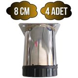 Metal Krom 8cm Ayak Mobilya Masa ve Dolap AYAĞI(KROM)(8CM)(ÇAP:60MM) - 8cm - 4 ADET