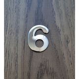 Metal Krom Kendinden Yapışkanlı Kapı Numarası No6 4.2 cm