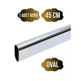 Metal Krom Oval Askı Borusu Mobilya Askı Borusu(Metal)(Krom)(Oval)(En:15mm Boy:30mm) Krom 45Cm