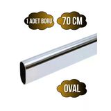 Metal Krom Oval Askı Borusu Mobilya Askı Borusu(Metal)(Krom)(Oval)(En:15mm Boy:30mm) Krom 70Cm