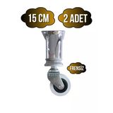 Metal Krom Tekerli Ayak Mobilya Masa Ve Dolap Tekerli Ayağı(Frensiz)(Krom)(15Cm)(Ayak Çapı:42mm) Krom 15Cm 15Cm - 2 Adet