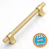 Metal Kulp 224 Mm Altın Gold Tırtıklı Desen Çekmece Mutfak Mobilya Dolabı Dolap Kulpları Kulbu