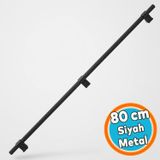 Metal Kulp 800 Mm Tırtıklı Desen Mobilya Çekmece Mutfak Dolabı Dolap Kulpları Kulbu Siyah 80 Cm