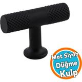 Metal Kulp Düğme Çekmece Mutfak Mobilya Dolabı Dolap Kapak Kulpu Kulbu Kulpları Mat Siyah