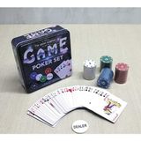 Metal Kutulu 80 Chip Ve 1 Adet İskambil Kağit Setine Sahip Poker Oyunu - 15x15cm