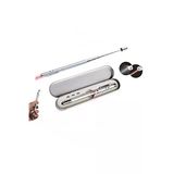 Metal Kutulu Kırmızı Lazerli, Led Işıklı Mıknatıslı Pointer Kalemi İşaretçi Uzayabilen Sunum Çubuğu Teleskopik Metal Tükenmez Kalem (Pr
