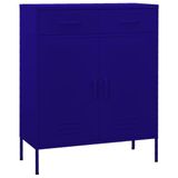 Metal Lacivert Saklama Dolabı - Servis ünitesi 80 x 35 x 101,5 cm, ayarlanabilir raflar ve tamamen geri çekilebilir çekmeceler, organizasyon için dayanıklı çelik tasarım d