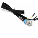 Metal Ledli Kasa Start Power Butonu Kablolu 60 Cm 12 Mm