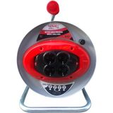 Metal Makaralı Seyyar 4 Prizli Uzatma Kablosu 3x2.5 mm Ttr Kablo 20 Metre Termal Sigorta - 3 x 2,5 mm