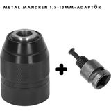 Metal Mandren Elle Sıkmalı Supra 1,5mm - 13MM + Adaptör 1/2 Çevirici - Altın