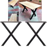 Metal Masa Ayağı 72 Cm Ahşap Kütük Masa Ayağı X Tasarım