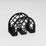 Metal Masa Üstü Sofra Dekoratif Siyah Peçetelik Modern Model