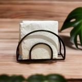 Metal Masaüstü Siyah Peçetelik - 15 x 11 cm