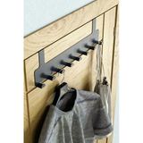 Metal Mat Siyah Kapı Arkası Askılık – 8 Kancalı Amerikan Tipi Organizer Askı, Banyo Ve Oda Kapıları İçin Pratik Askılık, Delmeden Montajlı Kapı Arkası Askı (Siyah)