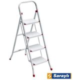 Metal Merdiven Beyaz 4 Basamaklı Pratik
